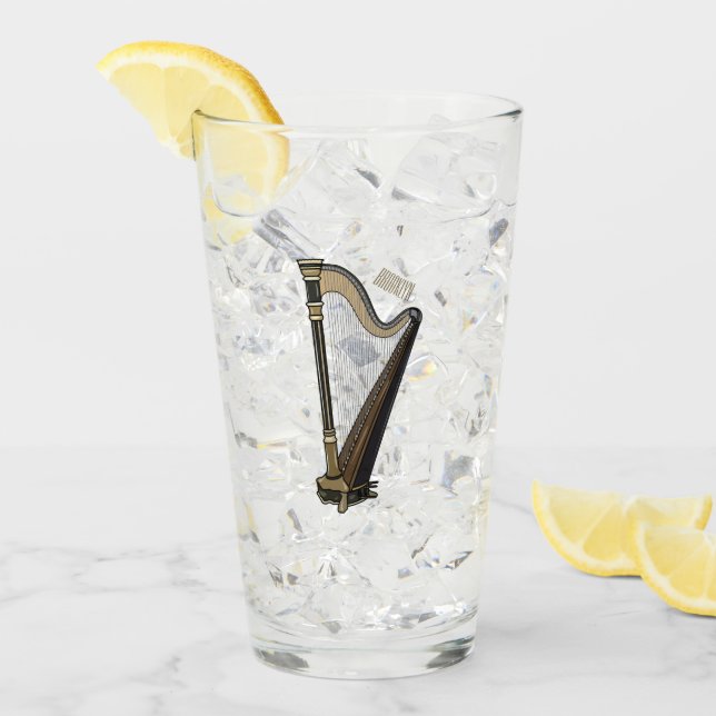 Harp cartoon illustration  glass (Front Ice)