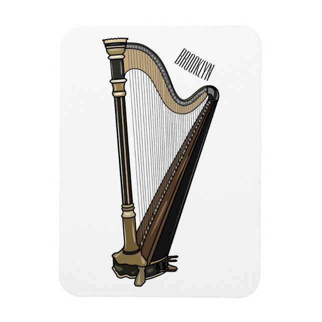 Harp cartoon illustration  magnet (Vertical)