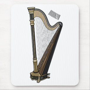 Harp cartoon illustration  mouse mat