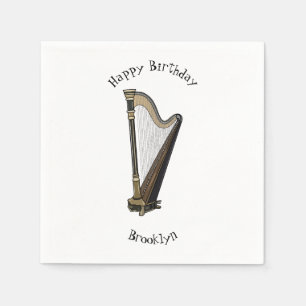 Harp cartoon illustration  napkin