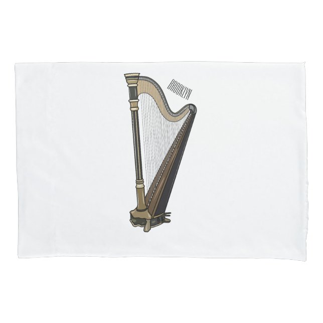 Harp cartoon illustration  pillowcase (Front)
