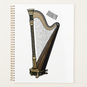 Harp cartoon illustration  planner