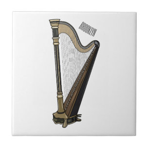 Harp cartoon illustration tile