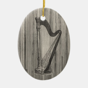 Harp Engraving Pendant Ornament