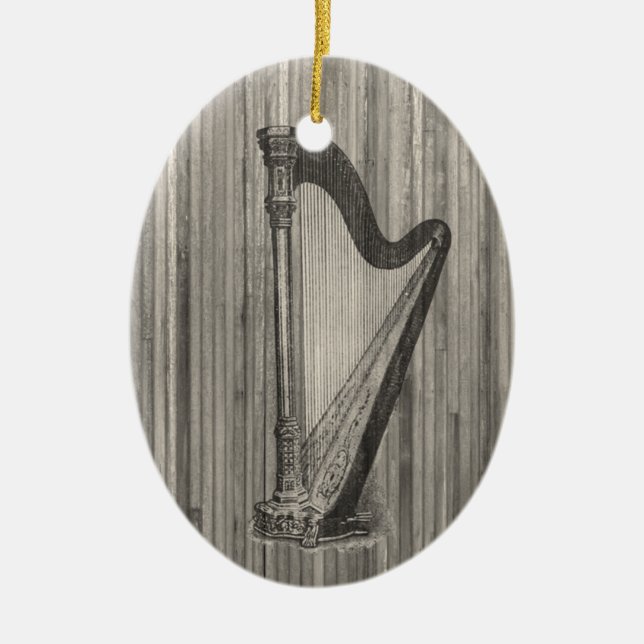 Harp Engraving Pendant Ornament (Front)