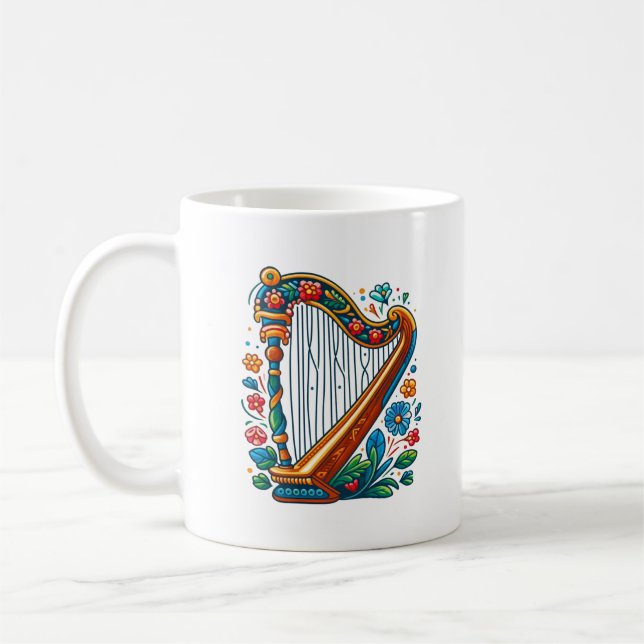 Harp Folk Art Mug (Left)