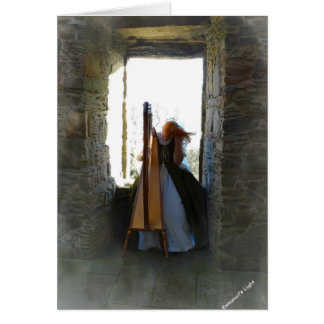 Harp from the Past Blank Card