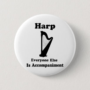 Harp Gift 6 Cm Round Badge