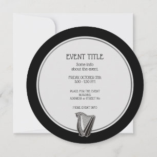 Harp Icon Invitation