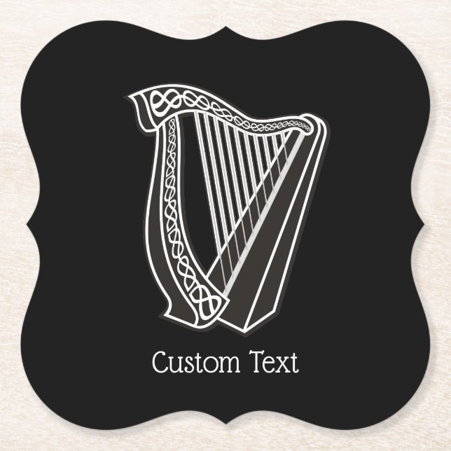 Harp Icon Paper Coaster (Front)