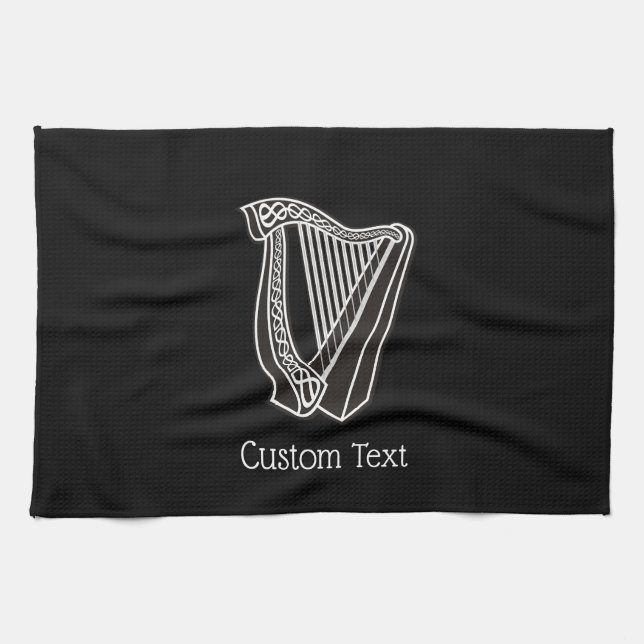 Harp Icon Tea Towel (Horizontal)
