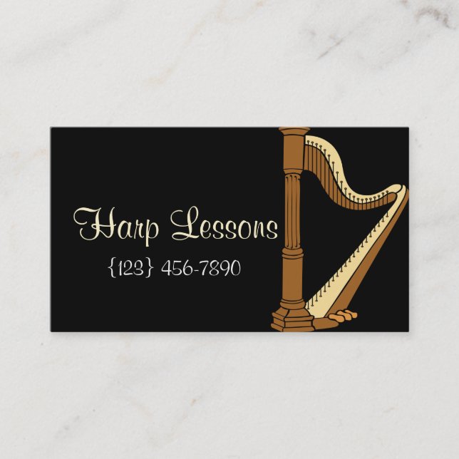 Harp Instructor Music Business Card (Front)