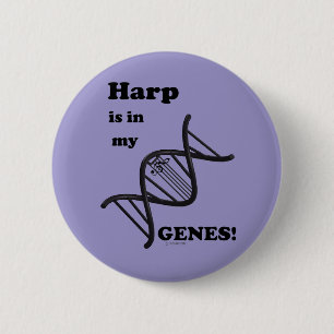 Harp Is In My Genes 6 Cm Round Badge
