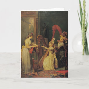 Harp lesson given by Madame de Genlis Card