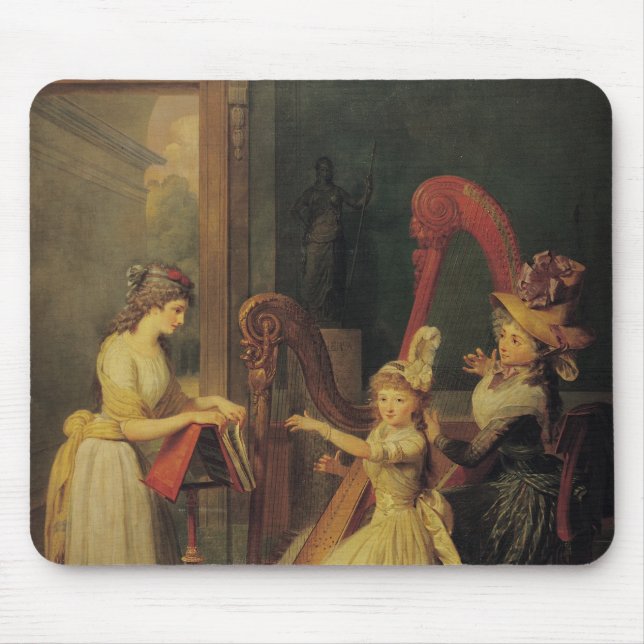 Harp lesson given by Madame de Genlis Mouse Mat (Front)
