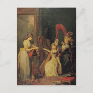 Harp lesson given by Madame de Genlis Postcard