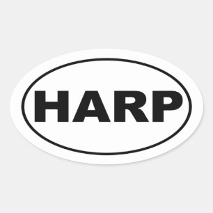 Harp Music Lover Oval Sticker