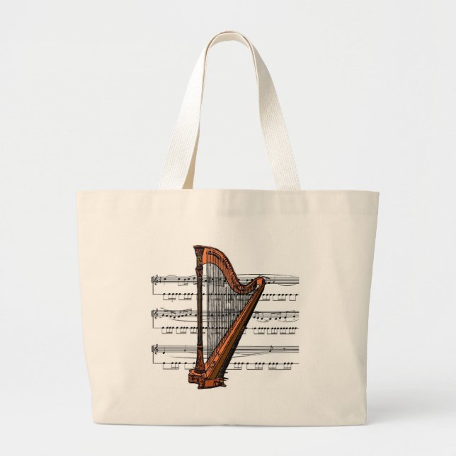 Harp musical 02 B Large Tote Bag (Front)