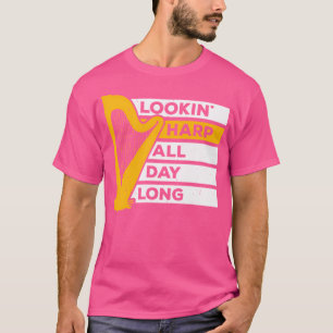 Harp Musician Looking Harp Musical Harpist Orchest T-Shirt