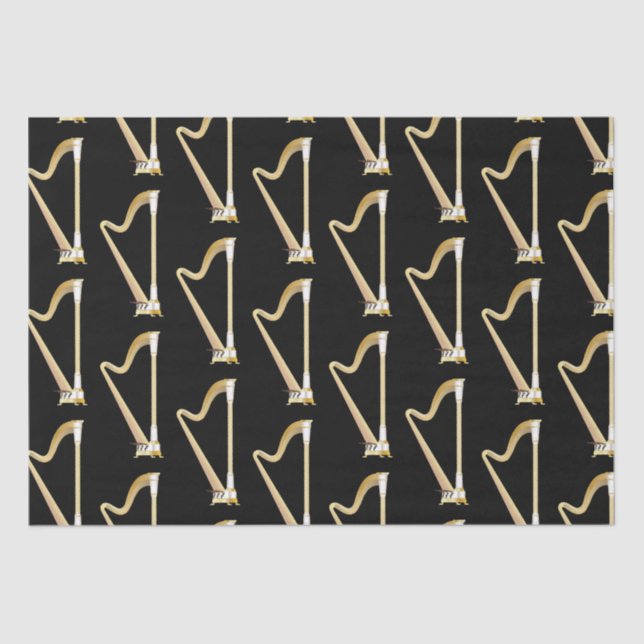 Harp Musician Music Teacher Tissue Paper (Front)