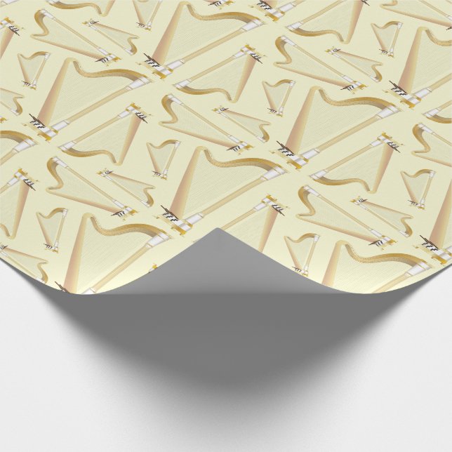 Harp Musician Music Teacher Wrapping Paper (Corner)