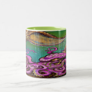 Harp Octopus Two-Tone Coffee Mug