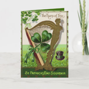 Harp of Erin St. Patrick's Day Vintage Card
