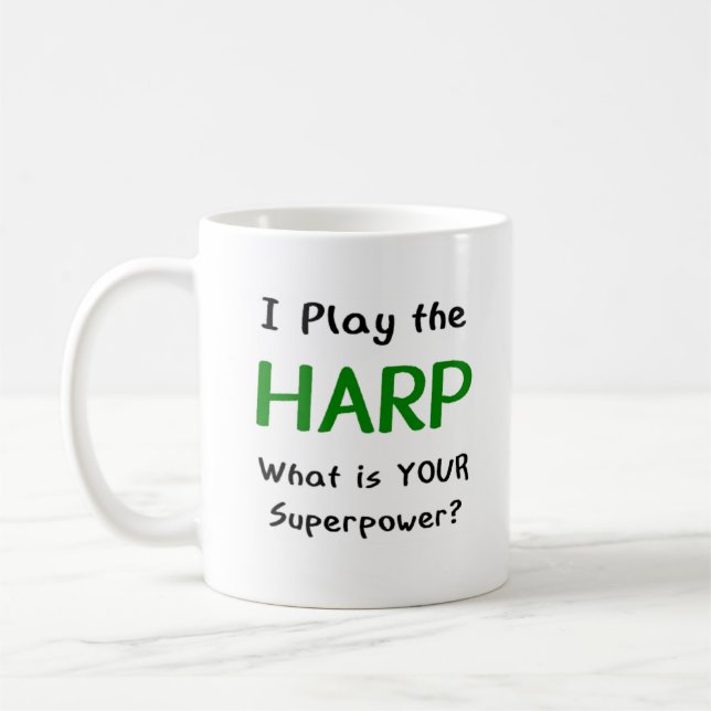 harp player coffee mug (Left)