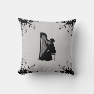 Harp Player Decorative Throw Pillow