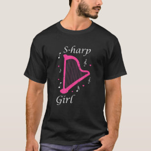 Harp Player For Harp Musician And Harp Girl Design T-Shirt