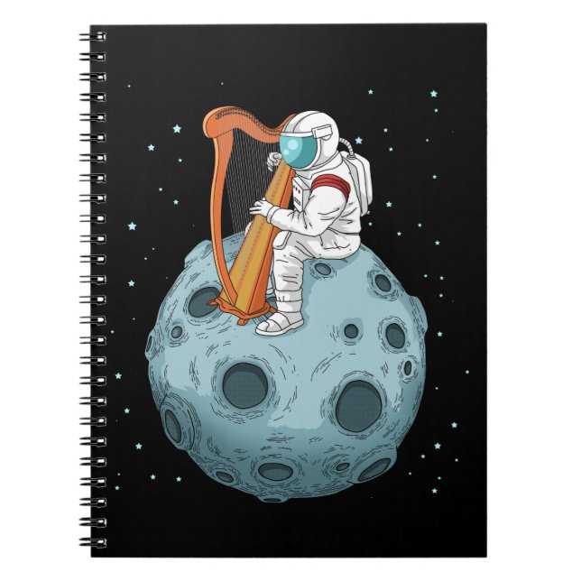 Harp Player Gifts Girls Harpist Gift Women Harp Notebook (Front)