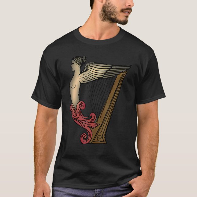Harp Player Harpist Music T-Shirt (Front)