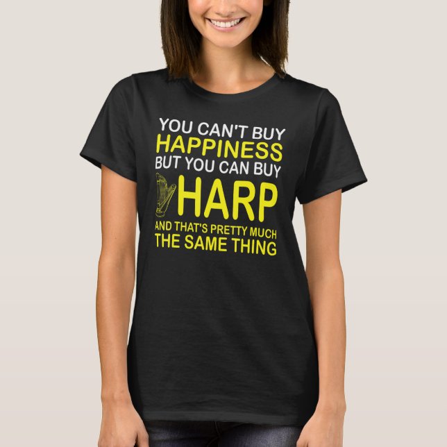 Harp Player Harpist Orchestra Harp Girl Instrument T-Shirt (Front)