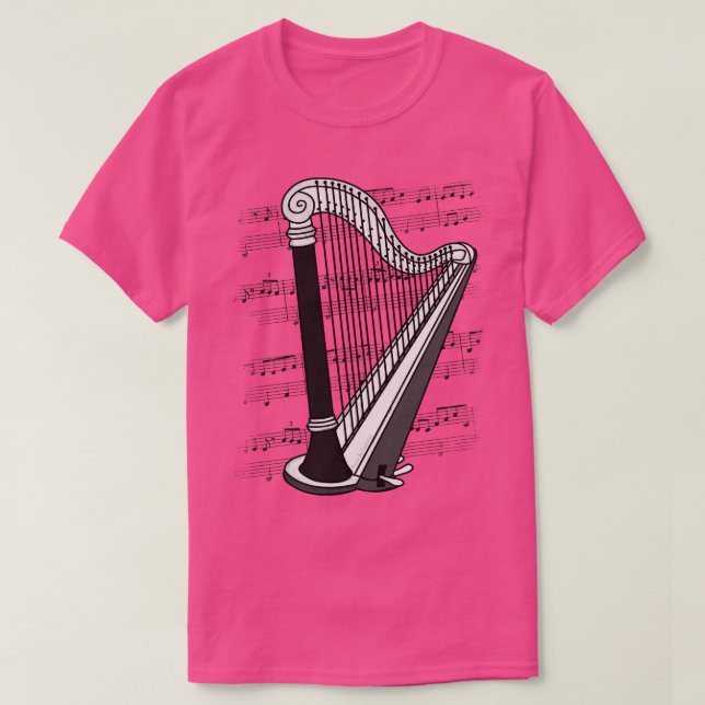 Harp Player Harpist String Musician T-Shirt (Design Front)