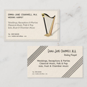 Harp Player Wedding Harpist Musician Personalised Business Card