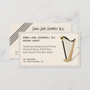 Harp Player Wedding Harpist Musician Personalised Business Card