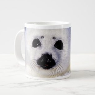 Harp seal pup ice Gulf of St. Lawrence, Large Coffee Mug