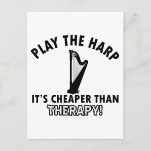 harp therapy design postcard