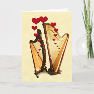 Harp Valentine Card