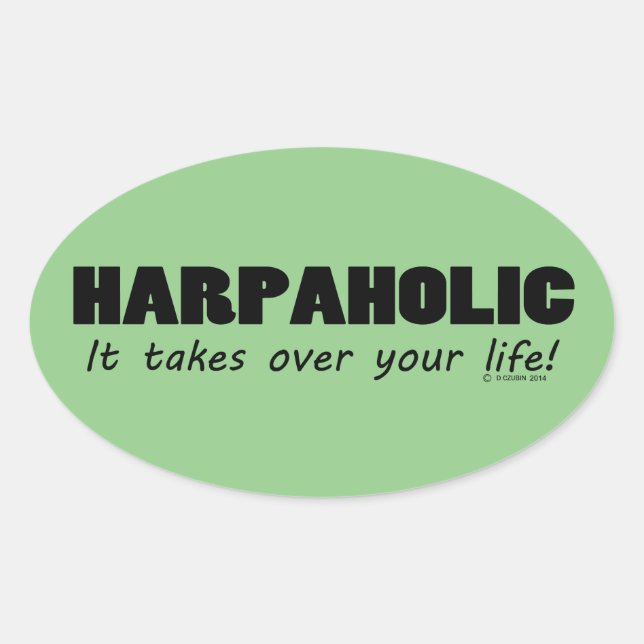 Harpaholic Life Oval Sticker (Front)