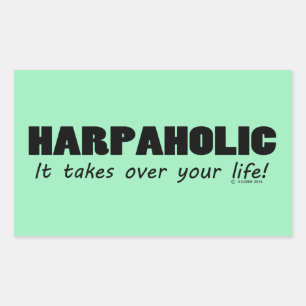 Harpaholic Life Rectangular Sticker