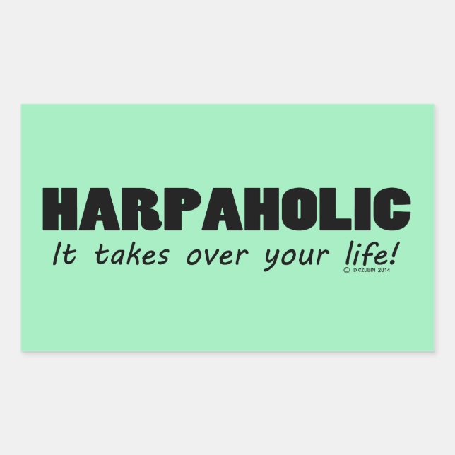 Harpaholic Life Rectangular Sticker (Front)