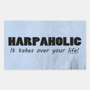 Harpaholic Life Rectangular Sticker