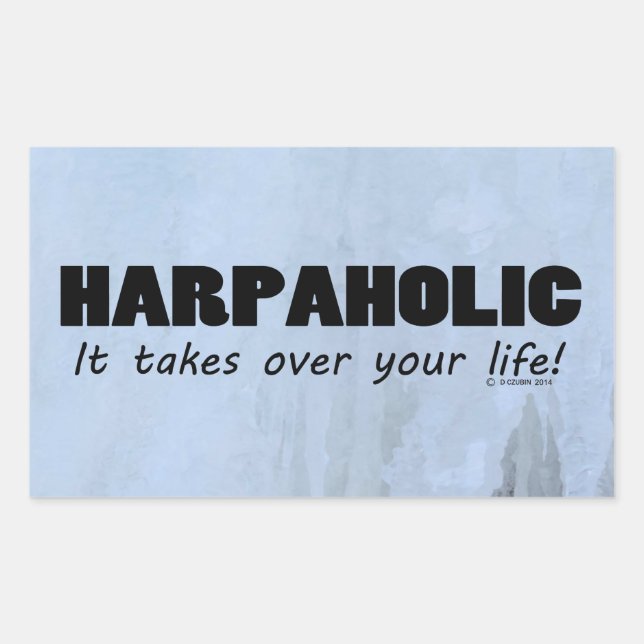 Harpaholic Life Rectangular Sticker (Front)