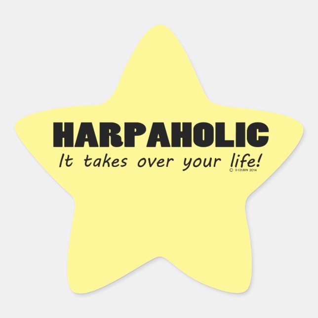 Harpaholic Life Star Sticker (Front)