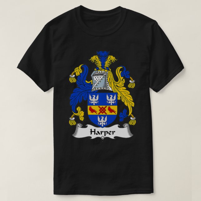 Harper Coat of Arms  Family Crest 60th  T-Shirt (Design Front)
