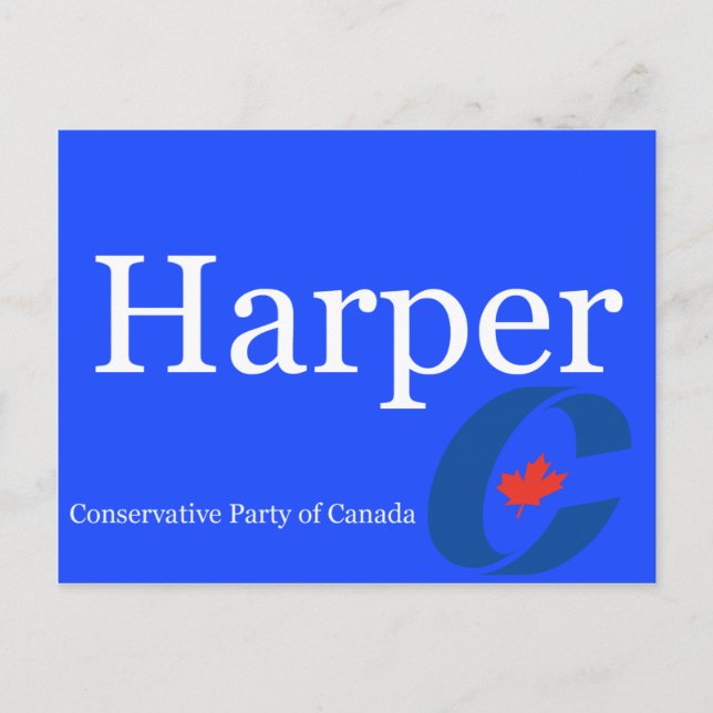 Harper Conservative Party of Canada Logo Invitation Postcard (Front)