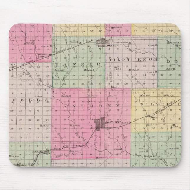 Harper County, Kansas Mouse Mat (Front)