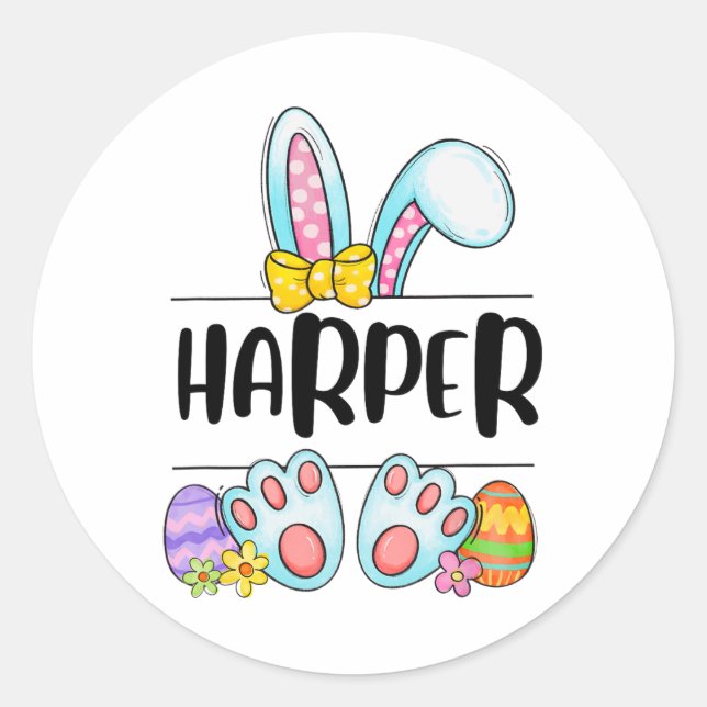 Harper Easter Bunny  Classic Round Sticker (Front)