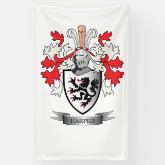 Harper Family Crest Coat of Arms Banner